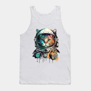 Cat space traveller Tank Top